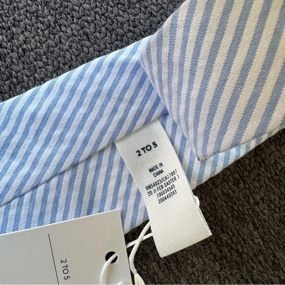 Janie and Jack Seersucker Necktie Striped Blue White Tie NWT